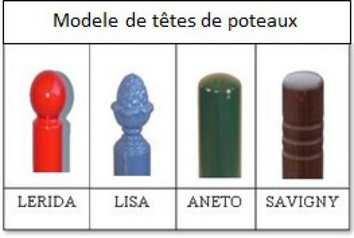 4 Décors de tête de potelet 